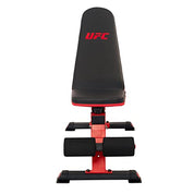 UFC Hantelbank Deluxe FID Bench | Trainingsbank bis 450 kg | Einsetzbar als Flachbank, Schrägbank, Negativbank und Bauchbank | Rückenlehne 7-Fach verstellbar | mit Transportgriff u. -Rollen