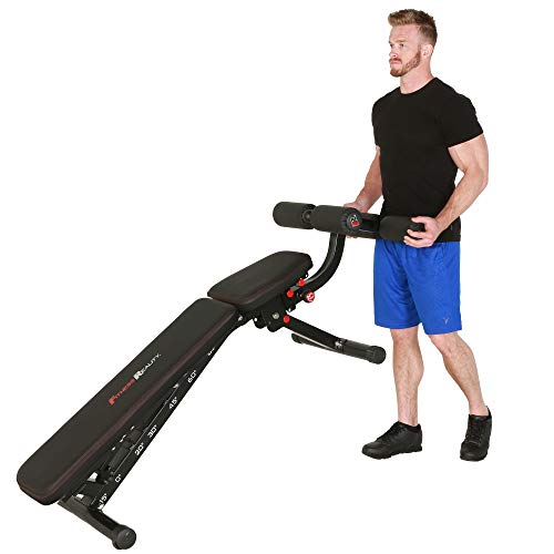 Fitness Reality 2000 Super Max XL – Verstellbare Hantelbank – Neigung/Neigungskrafttraining – Faltbare Trainingsbank – 385,6 kg Kapazität