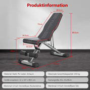 YOLEO klappbare Hantelbank Multifunktion Training Fitness Bank Bauchtrainer Schrägbank mit 6-Fach Verstellbarer Rückenlehne/3-Fach verstellbarer Sitzkissen,Belastung 300kg (Elegantes Schwarz-Rot)