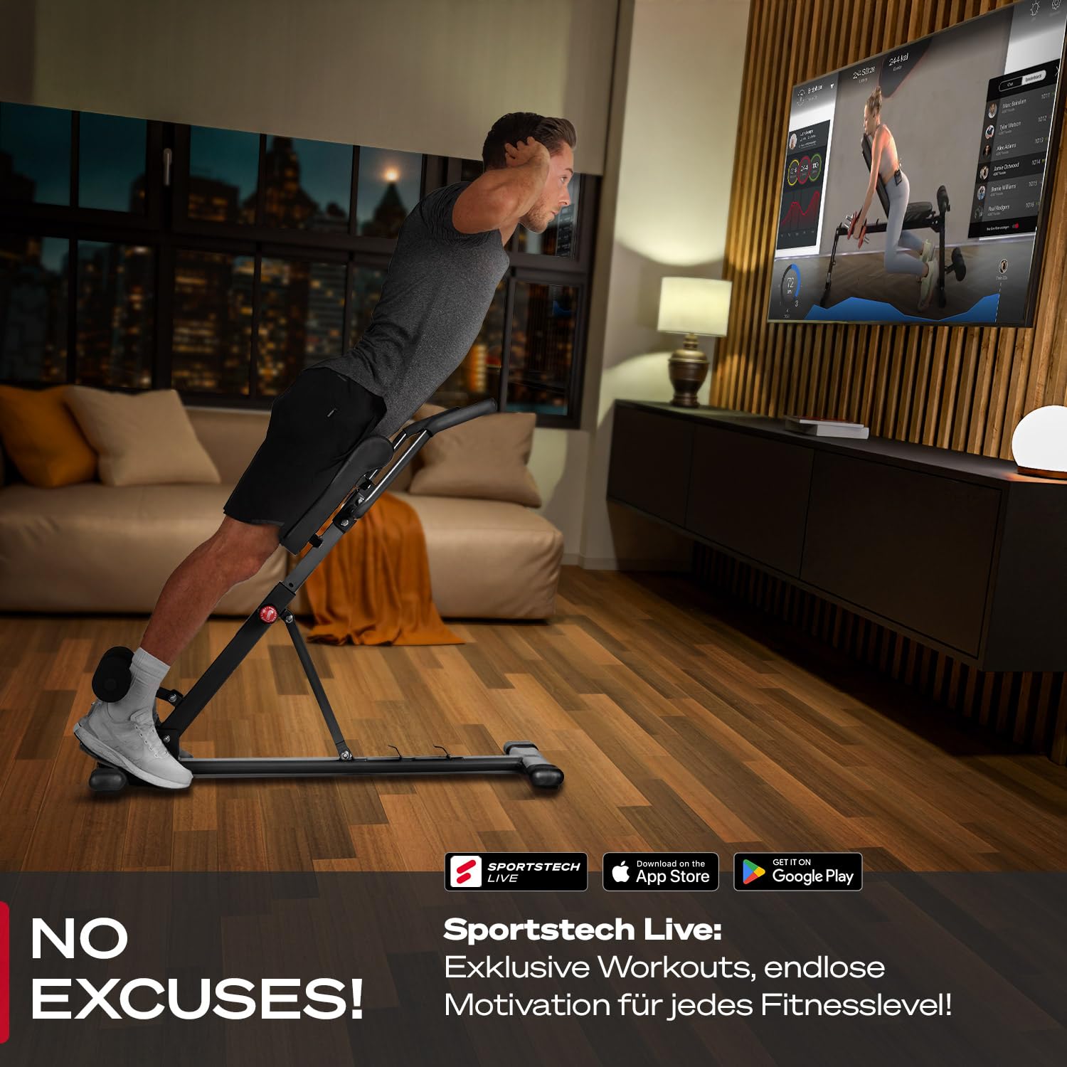 Sportstech 6in1 Bauch- und Rückentrainer für zuhause, Multifunktion Hantelbank verstellbar, training bench press bank, Deutsche Qualitätsmarke, Bauch Beine Po Sit Up bank für Home (BRT150 schwarz)