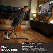 Sportstech 6in1 Bauch- und Rückentrainer für zuhause, Multifunktion Hantelbank verstellbar, training bench press bank, Deutsche Qualitätsmarke, Bauch Beine Po Sit Up bank für Home (BRT150 schwarz)