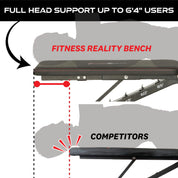Fitness Reality 2000 Super Max XL – Verstellbare Hantelbank – Neigung/Neigungskrafttraining – Faltbare Trainingsbank – 385,6 kg Kapazität