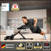 Sportstech 6in1 Bauch- und Rückentrainer für zuhause, Multifunktion Hantelbank verstellbar, training bench press bank, Deutsche Qualitätsmarke, Bauch Beine Po Sit Up bank für Home (BRT150 schwarz)