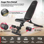 Sportstech Hantelbank Klappbar für Zuhause, 40in1 Schrägbank & Flachbank mit Bankdrücken, Rückentrainer, bench press, Deutsche Qualitätsmarke, sicheres Verstellsystem, BRT400