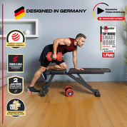 Sportstech BRT250 Hantelbank klappbar & verstellbar – Multifunktionale Fitnessbank für zuhause, 7 in 1 Schrägbank & Trainingsbank für Ganzkörpertraining, kompakt faltbar, bis 300 kg belastbar