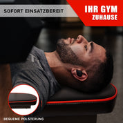 MULTIFUNKTIONSTALENT! Profihantel Klappbare 3 in 1 Studio Hantelbank, NEU - Sitz 2-fach verstellbar, Intelligentes Klappsystem, kein Aufbauen notwendig, Pin- gesichertes Verstellsystem, inklusive dem neuen 24-seitigen Trainingsratgeber mit 33 Übungsbeispi