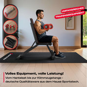 Sportstech BRT250 Hantelbank klappbar & verstellbar – Multifunktionale Fitnessbank für zuhause, 7 in 1 Schrägbank & Trainingsbank für Ganzkörpertraining, kompakt faltbar, bis 300 kg belastbar