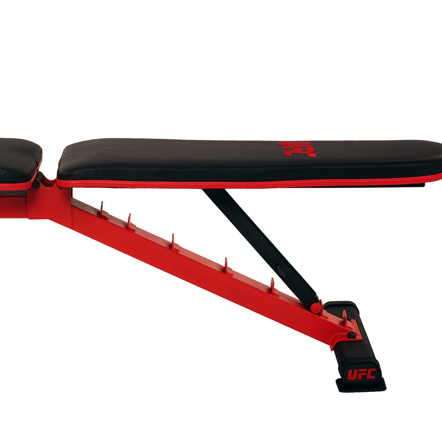 UFC Hantelbank Deluxe FID Bench | Trainingsbank bis 450 kg | Einsetzbar als Flachbank, Schrägbank, Negativbank und Bauchbank | Rückenlehne 7-Fach verstellbar | mit Transportgriff u. -Rollen